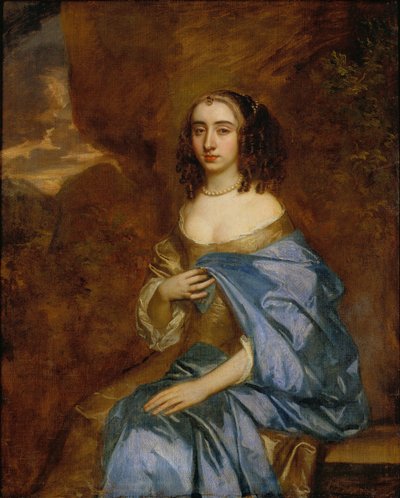 Retrato de una Dama con un Manto Azul de Peter Lely